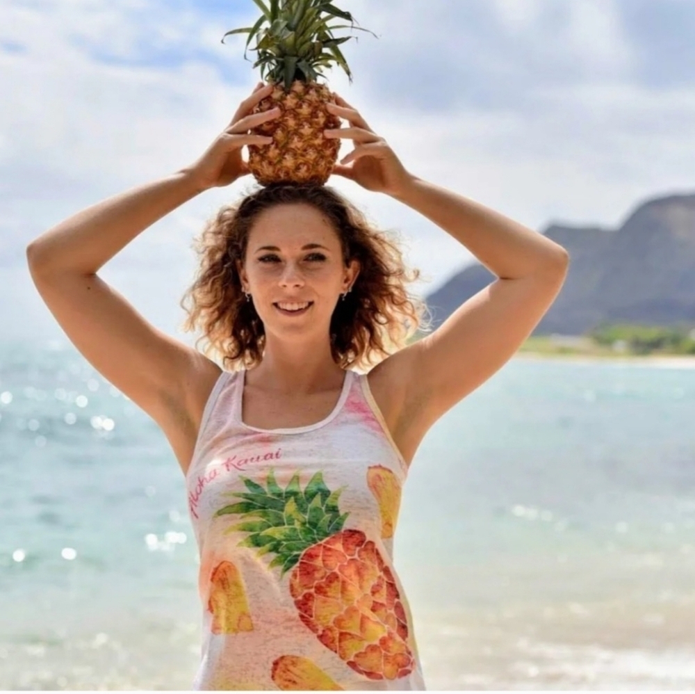 Kai Wahine Designs handmade design Pullover tank top Pineapple size Large